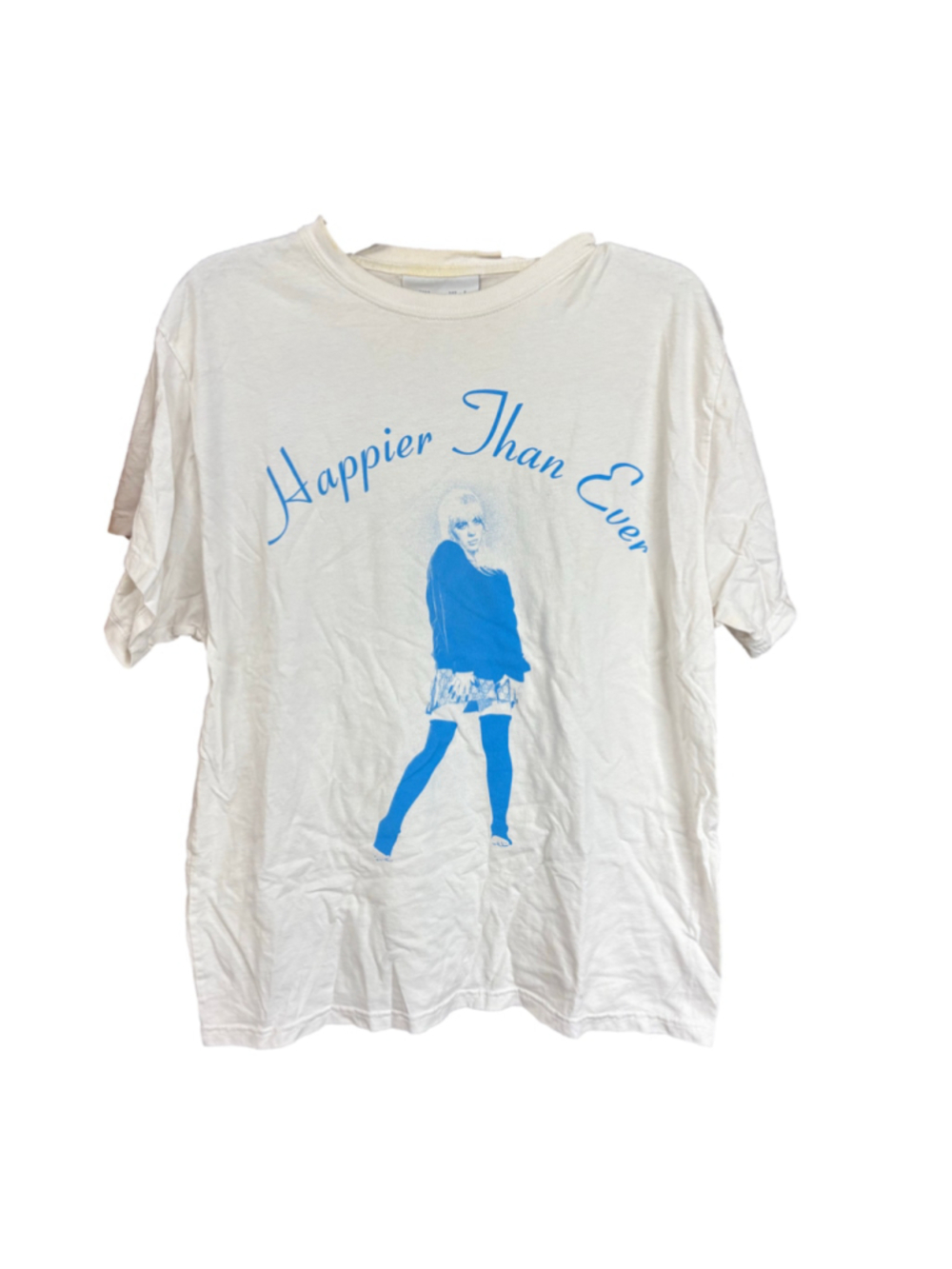 Women's Billie Eilish Happier Than Ever Tour T-Shirt, Size M, White/Blue